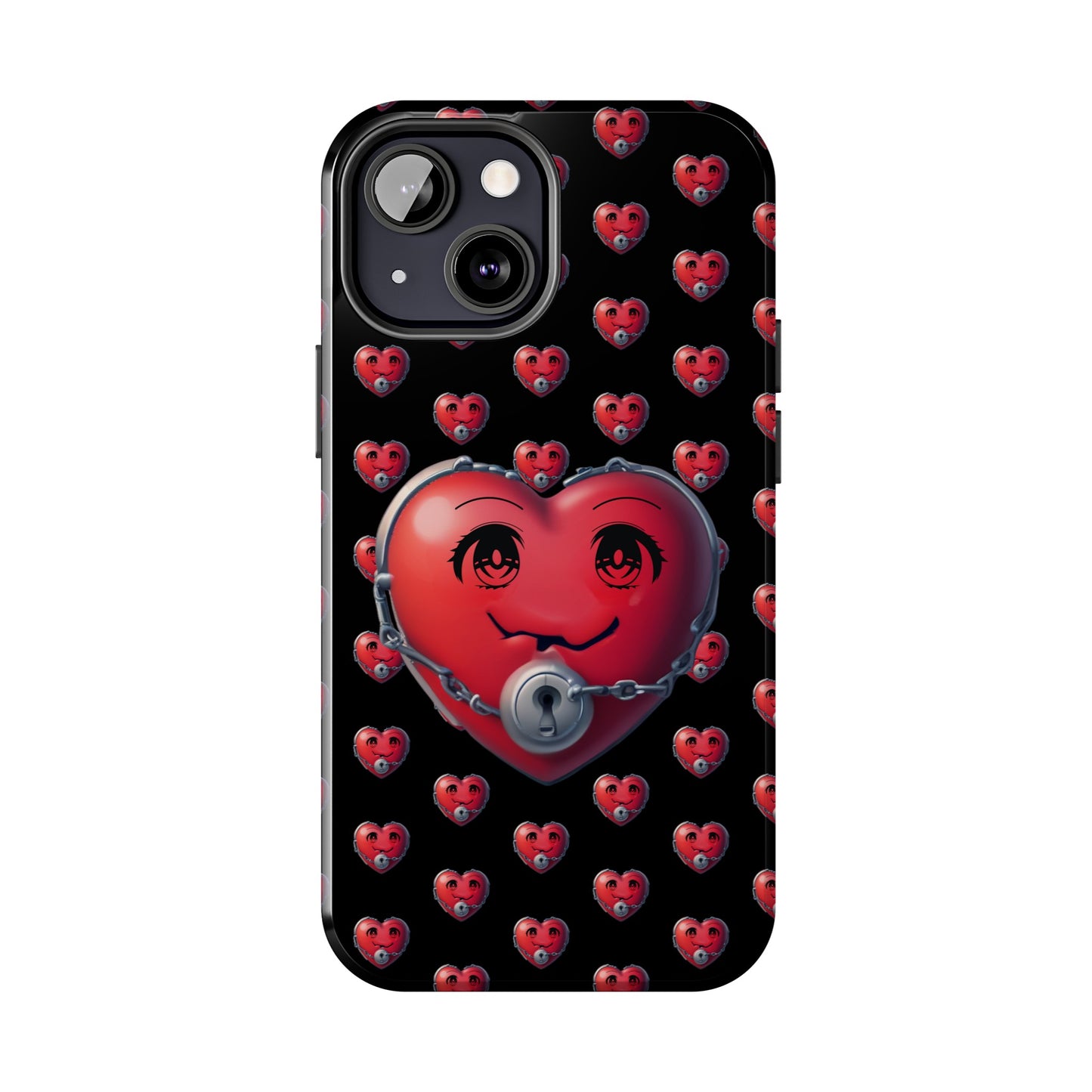 iPhone Case Locked Heart Design, Locked DownTough Phone Cases Android and iPhone, iPhone 15 Pro, Samsung Galaxy,