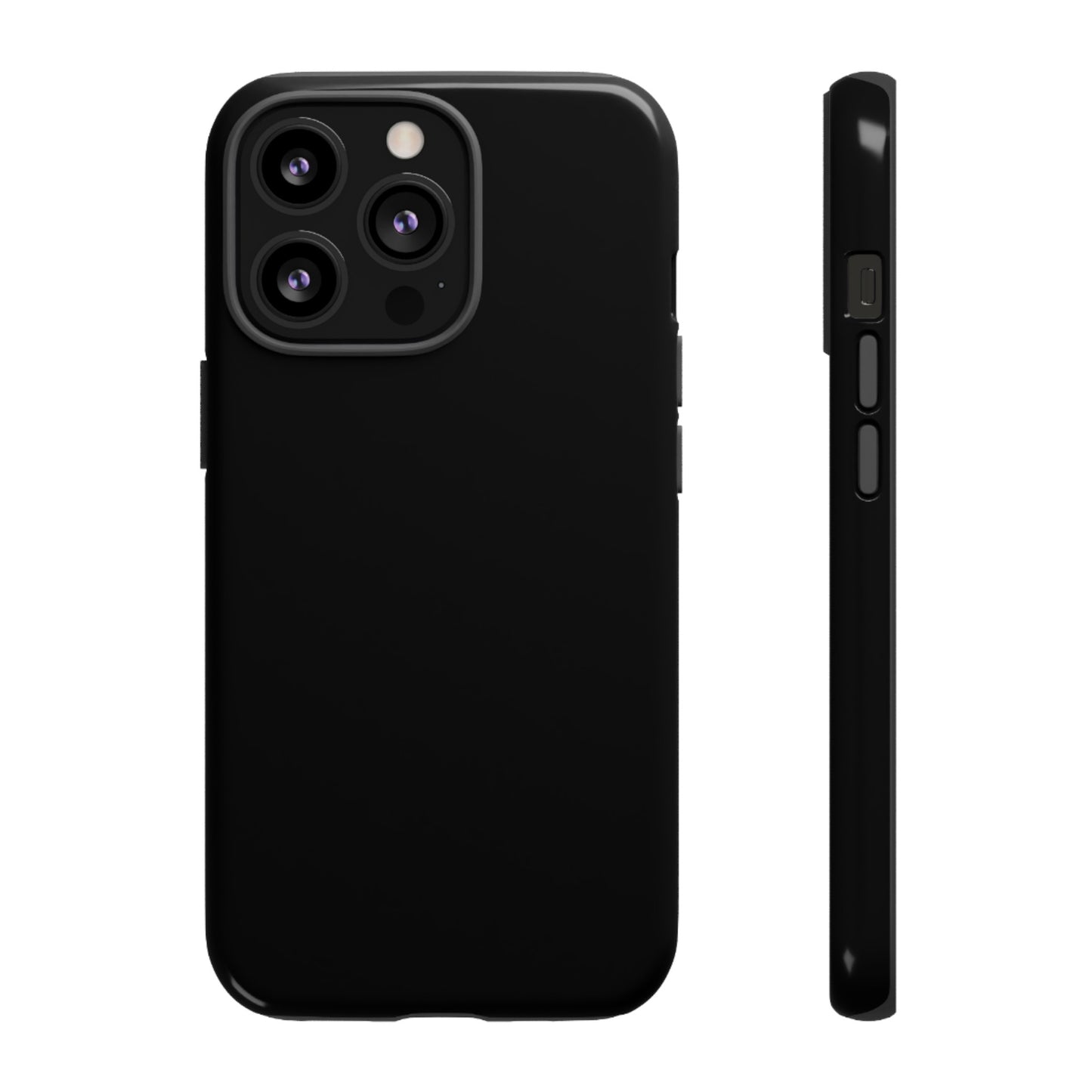 Simple Black Phone Case, iPhone 15, and Android Phone Tough Cases, Minimalist