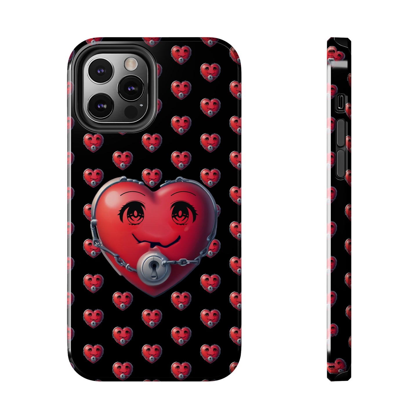 iPhone Case Locked Heart Design, Locked DownTough Phone Cases Android and iPhone, iPhone 15 Pro, Samsung Galaxy,