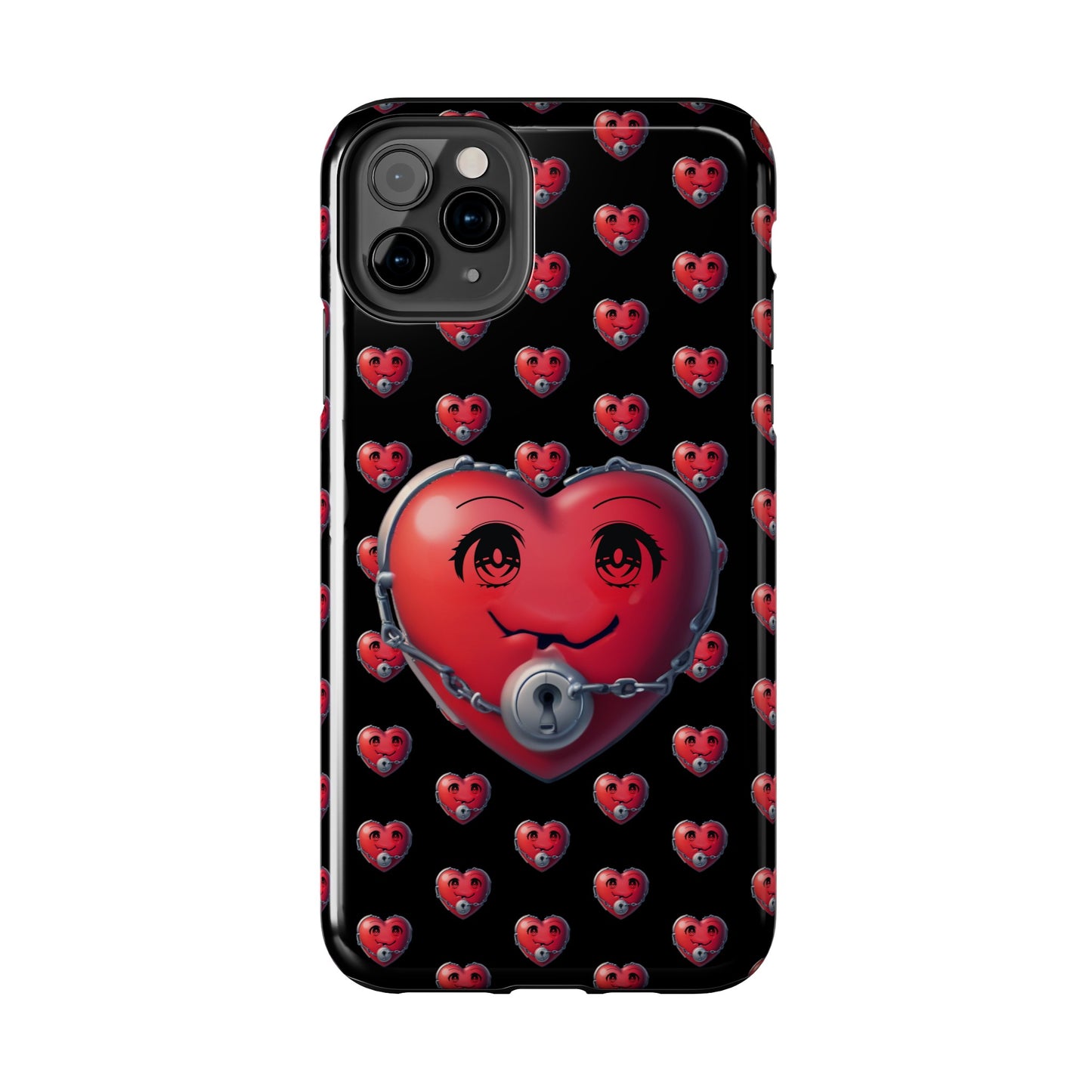 iPhone Case Locked Heart Design, Locked DownTough Phone Cases Android and iPhone, iPhone 15 Pro, Samsung Galaxy,