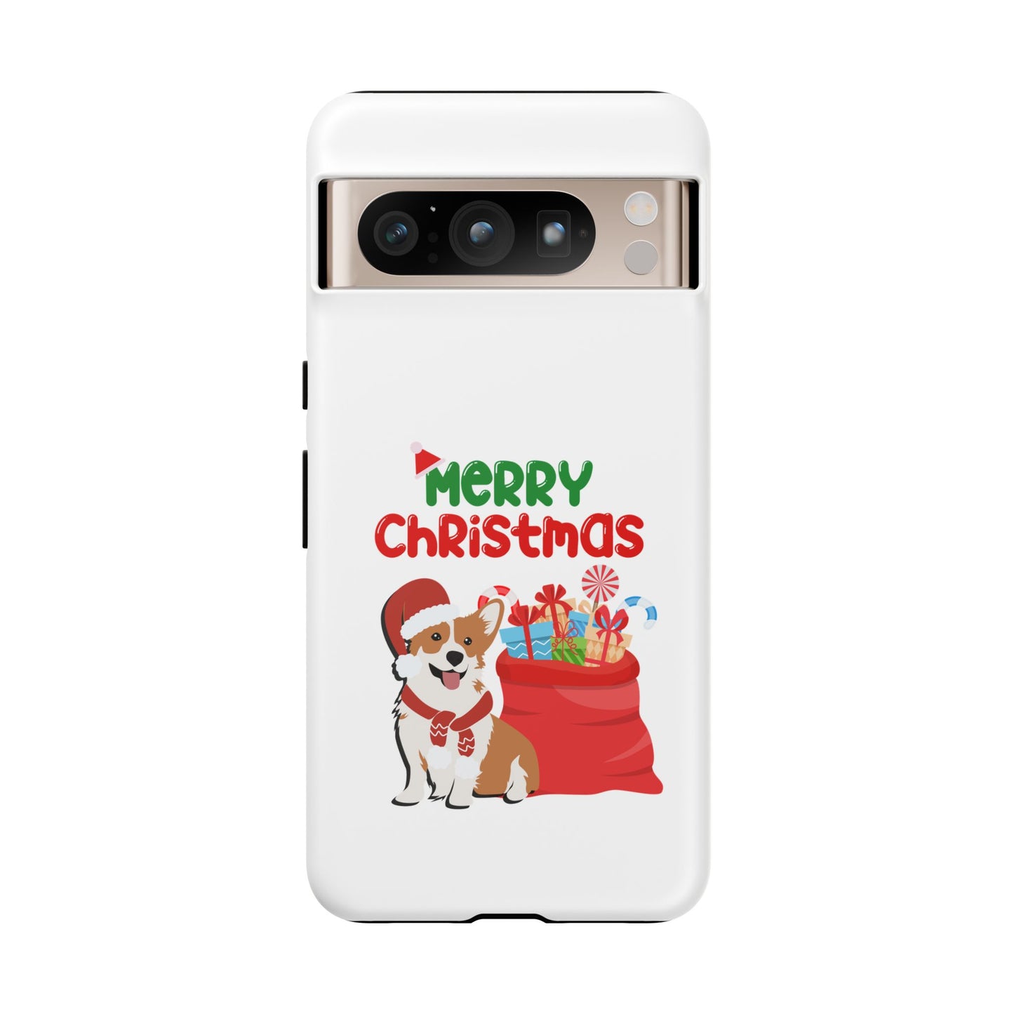 Phone Case Dog Santa Merry Christmas in White Phone Case