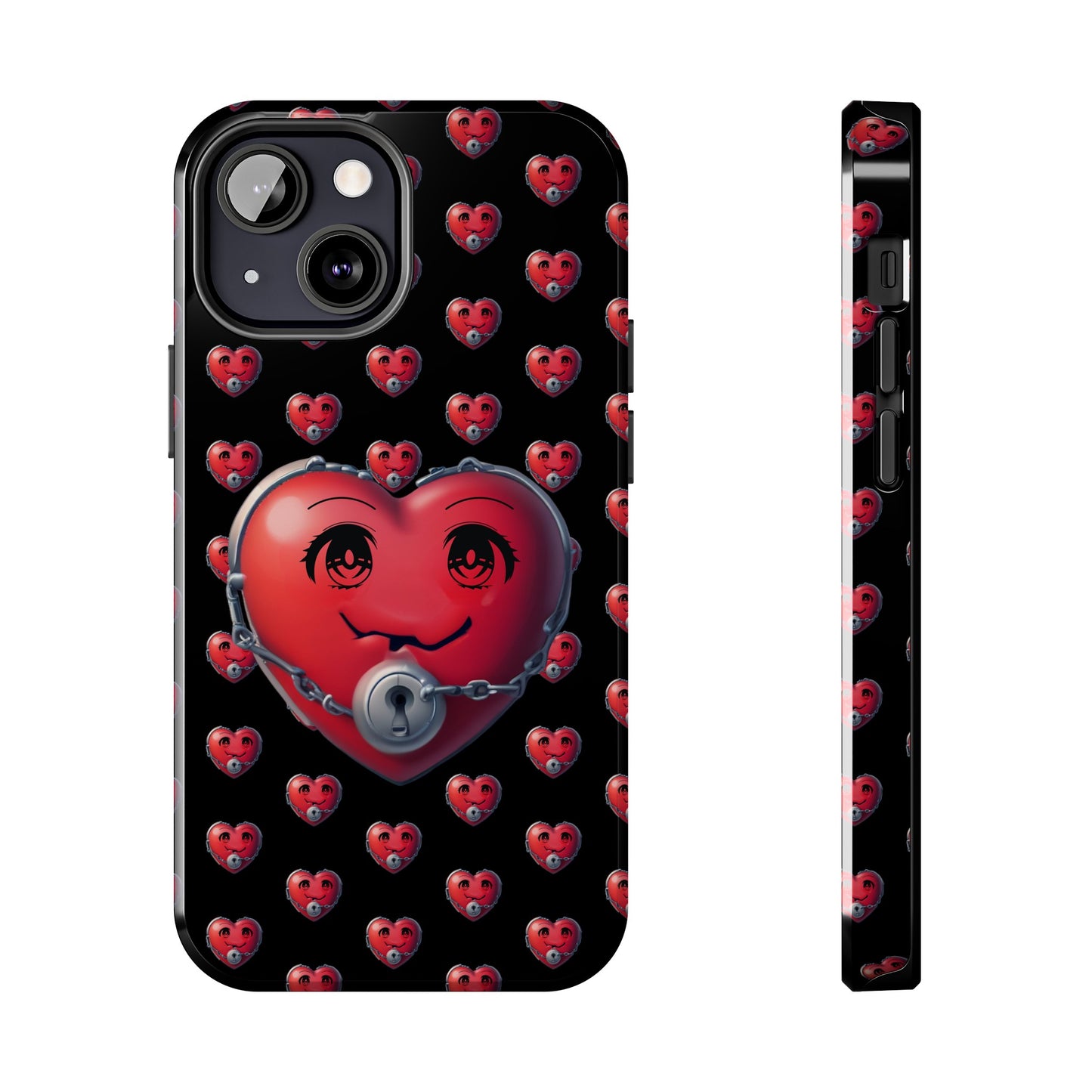 iPhone Case Locked Heart Design, Locked DownTough Phone Cases Android and iPhone, iPhone 15 Pro, Samsung Galaxy,