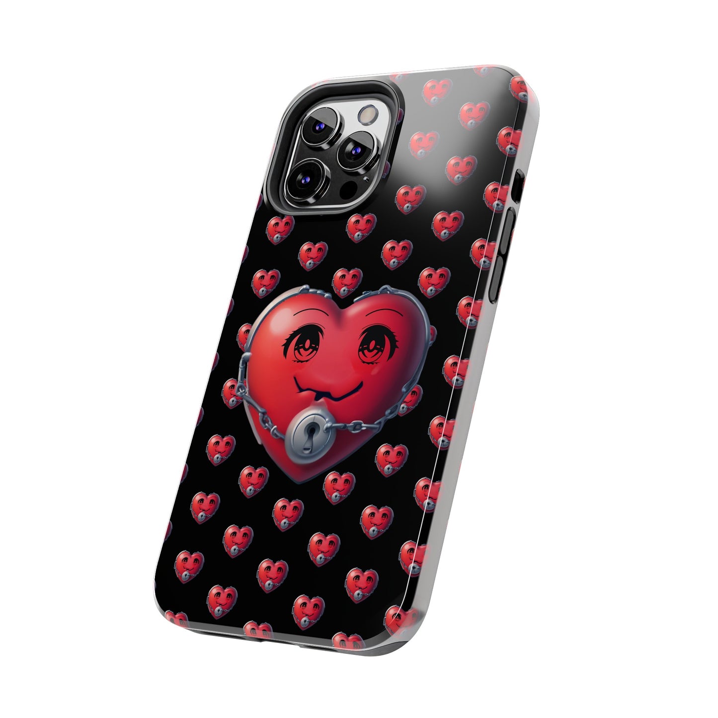 iPhone Case Locked Heart Design, Locked DownTough Phone Cases Android and iPhone, iPhone 15 Pro, Samsung Galaxy,