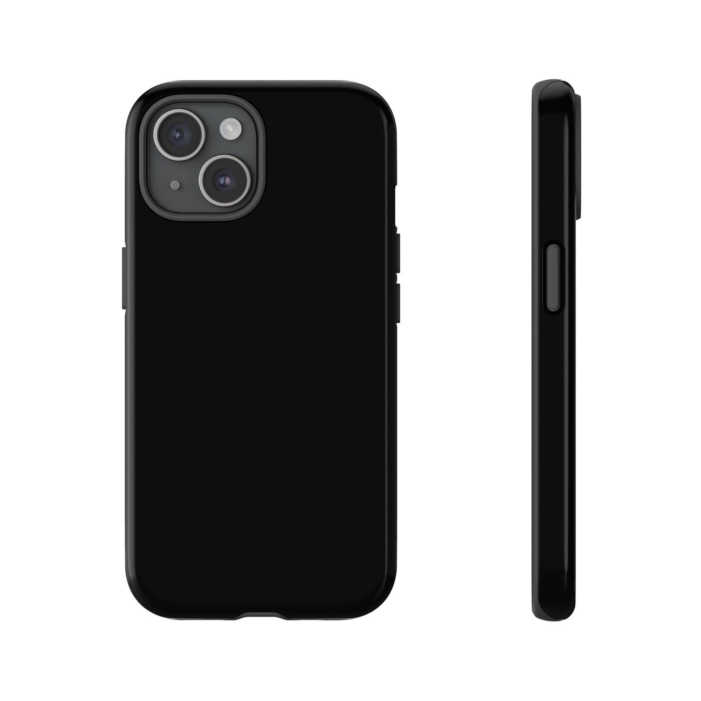 Simple Black Phone Case, iPhone 15, and Android Phone Tough Cases, Minimalist