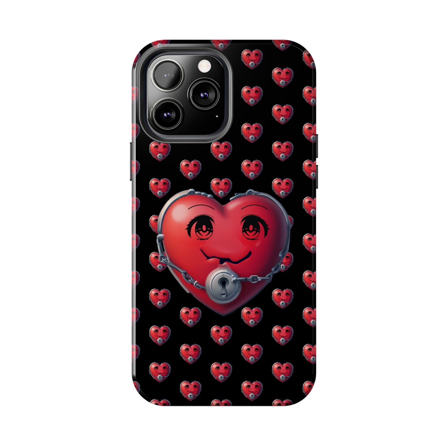 iPhone Case Locked Heart Design, Locked DownTough Phone Cases Android and iPhone, iPhone 15 Pro, Samsung Galaxy,