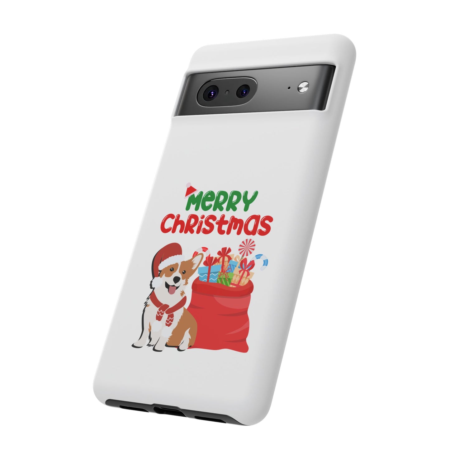 Phone Case Dog Santa Merry Christmas in White Phone Case