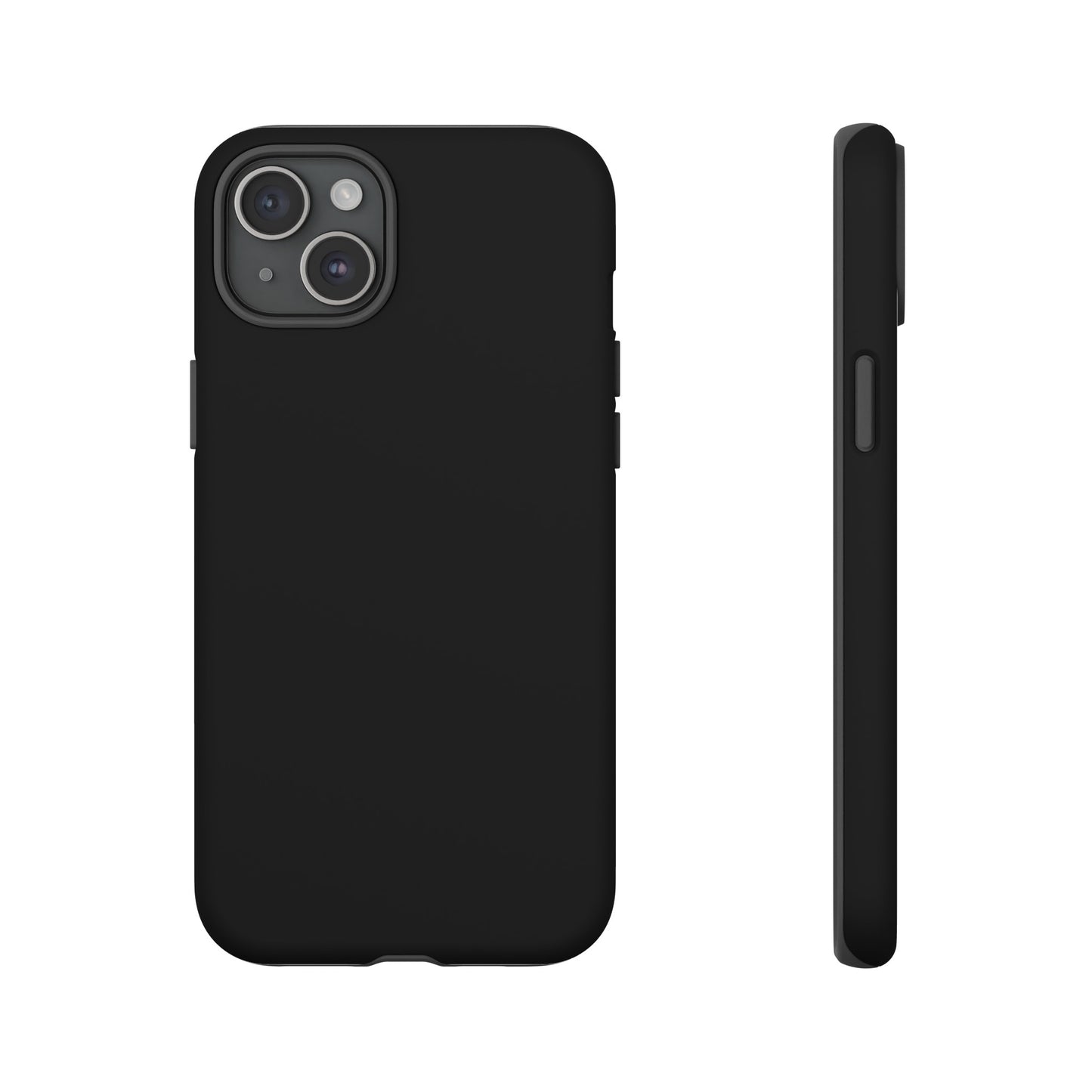 Simple Black Phone Case, iPhone 15, and Android Phone Tough Cases, Minimalist