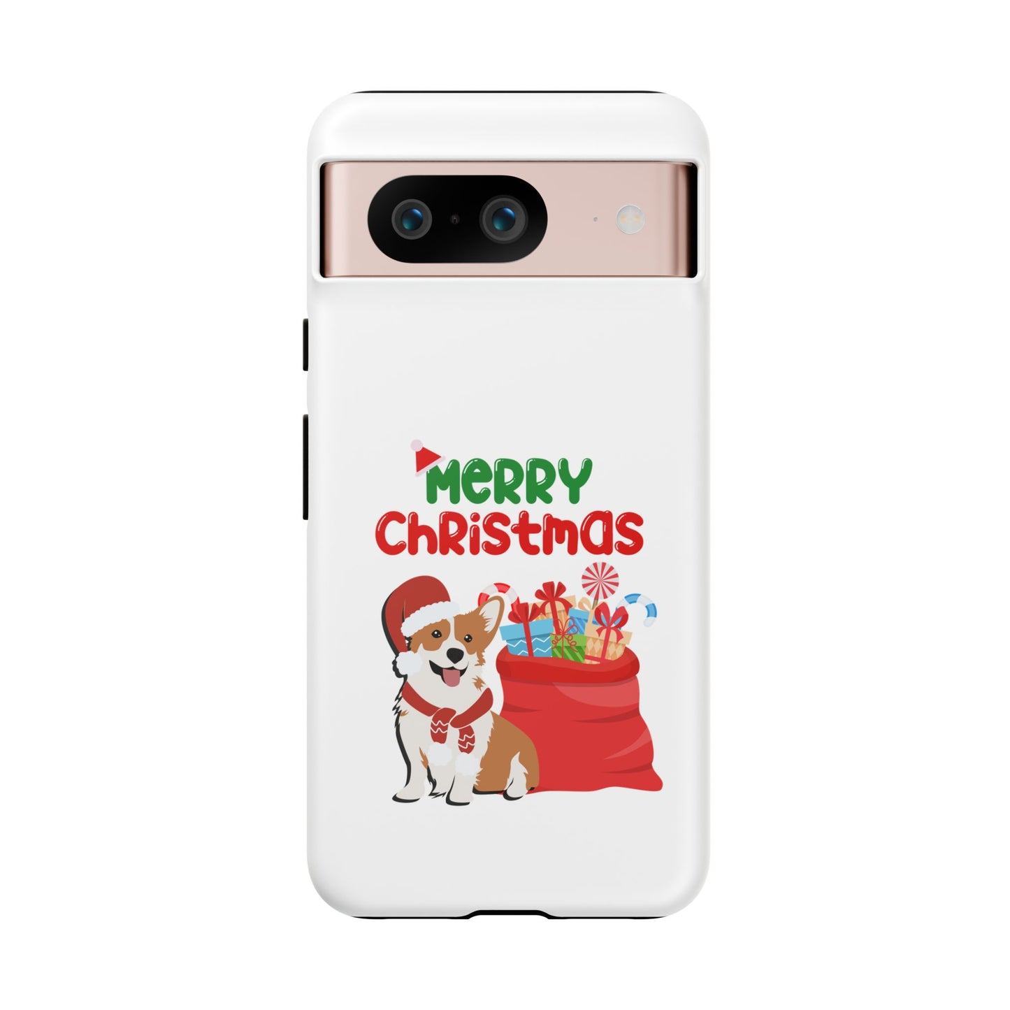 Phone Case Dog Santa Merry Christmas in White Phone Case