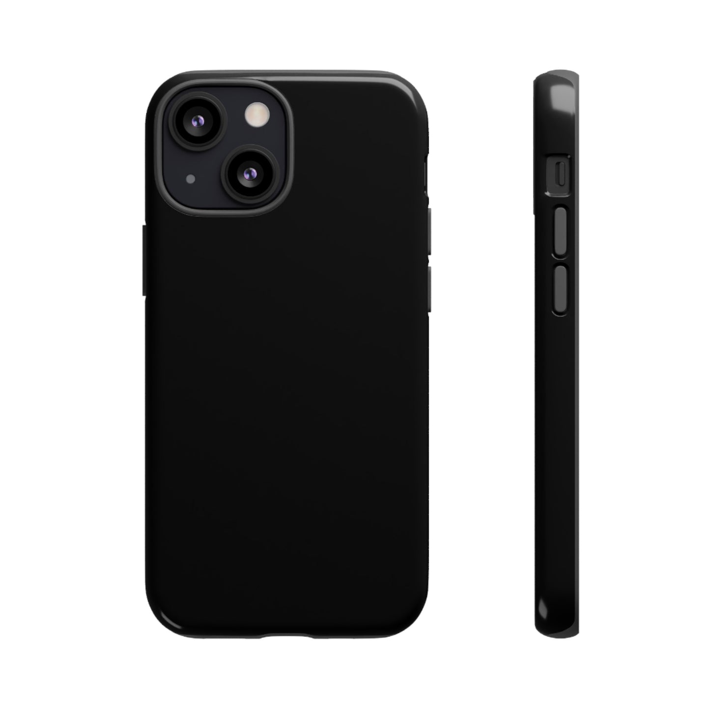 Simple Black Phone Case, iPhone 15, and Android Phone Tough Cases, Minimalist