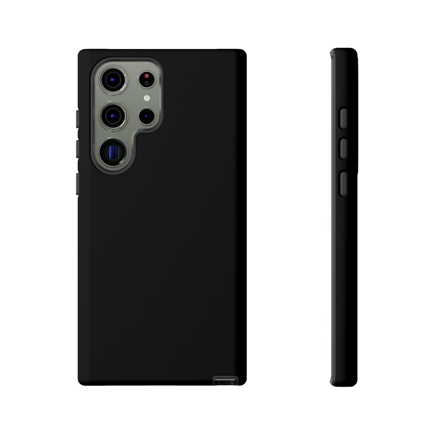 Simple Black Phone Case, iPhone 15, and Android Phone Tough Cases, Minimalist