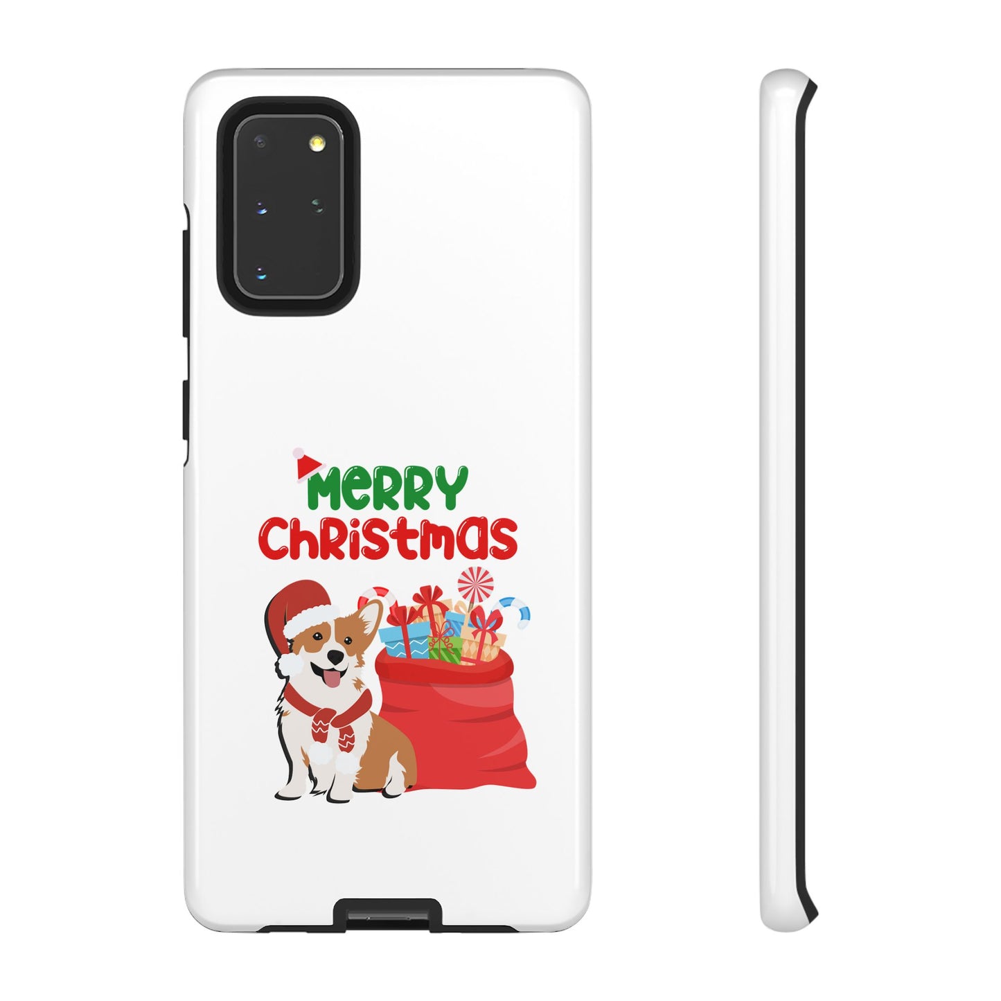 Phone Case Dog Santa Merry Christmas in White Phone Case