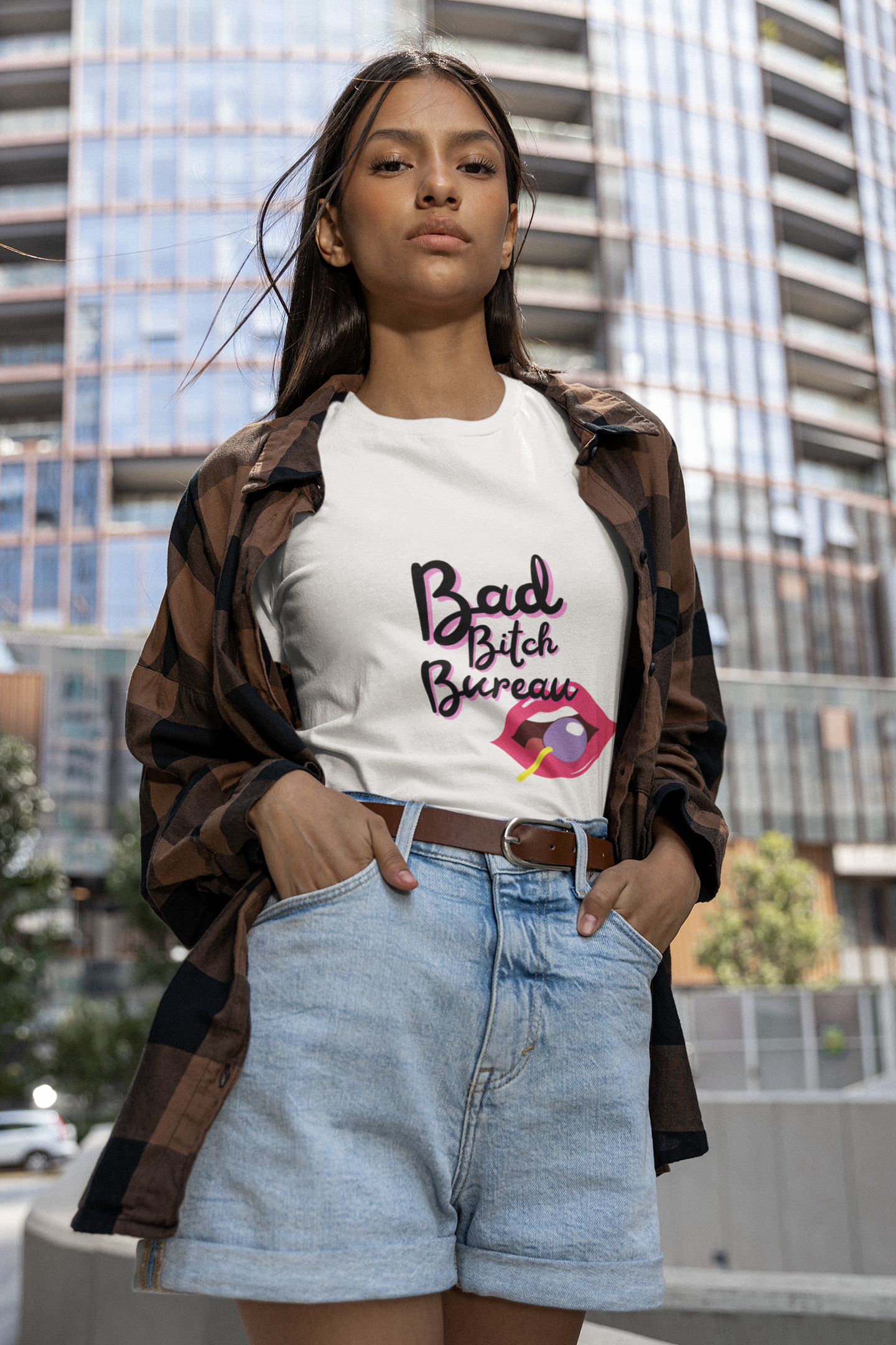 Bad Bitch Bureau Short Sleeve Tee Boss Babe Essential Bad Bitch Bureau Top for Women, Females or anyone who's a bad bitch