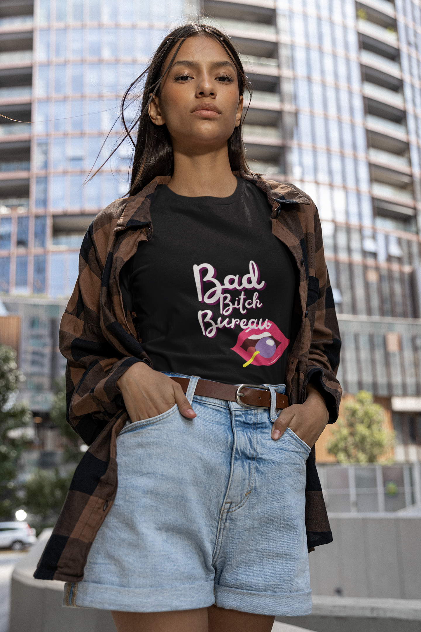 Bad Bitch Bureau Short Sleeve Tee Boss Babe Essential Bad Bitch Bureau Top for Women, Females or anyone who's a bad bitch