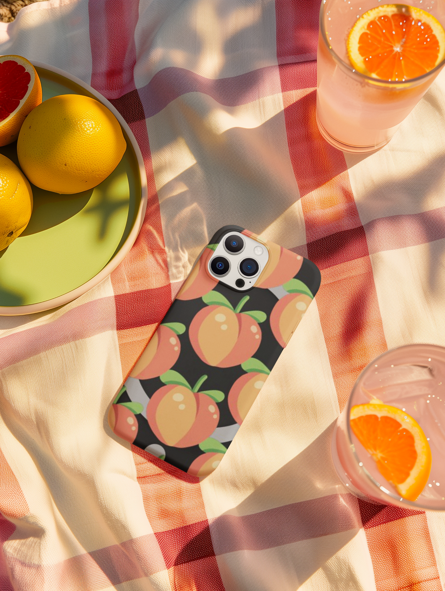 MagSafe iPhone Case with Peach Pattern