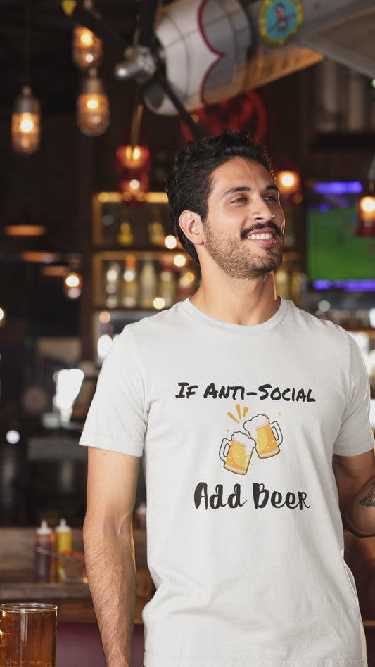 Anti Social Beer T-shirt, Unisex Short Sleeve Tee, Perfect for getaways and staycations